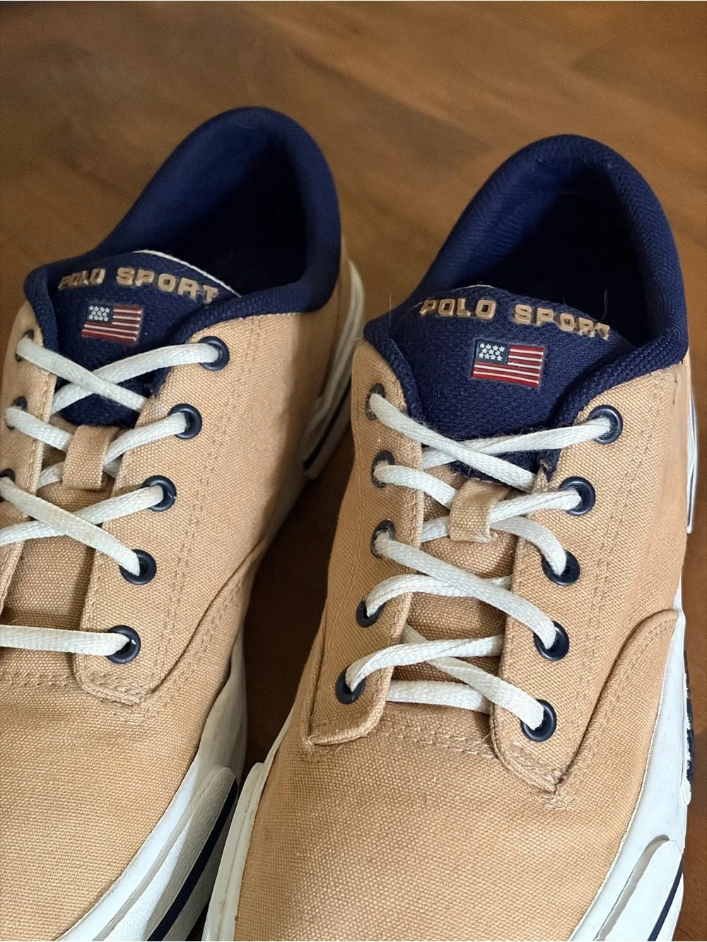 Vintage Polo Sport Ralph Lauren Canvas Deck Sneakers Men’s Size 9 Low Top